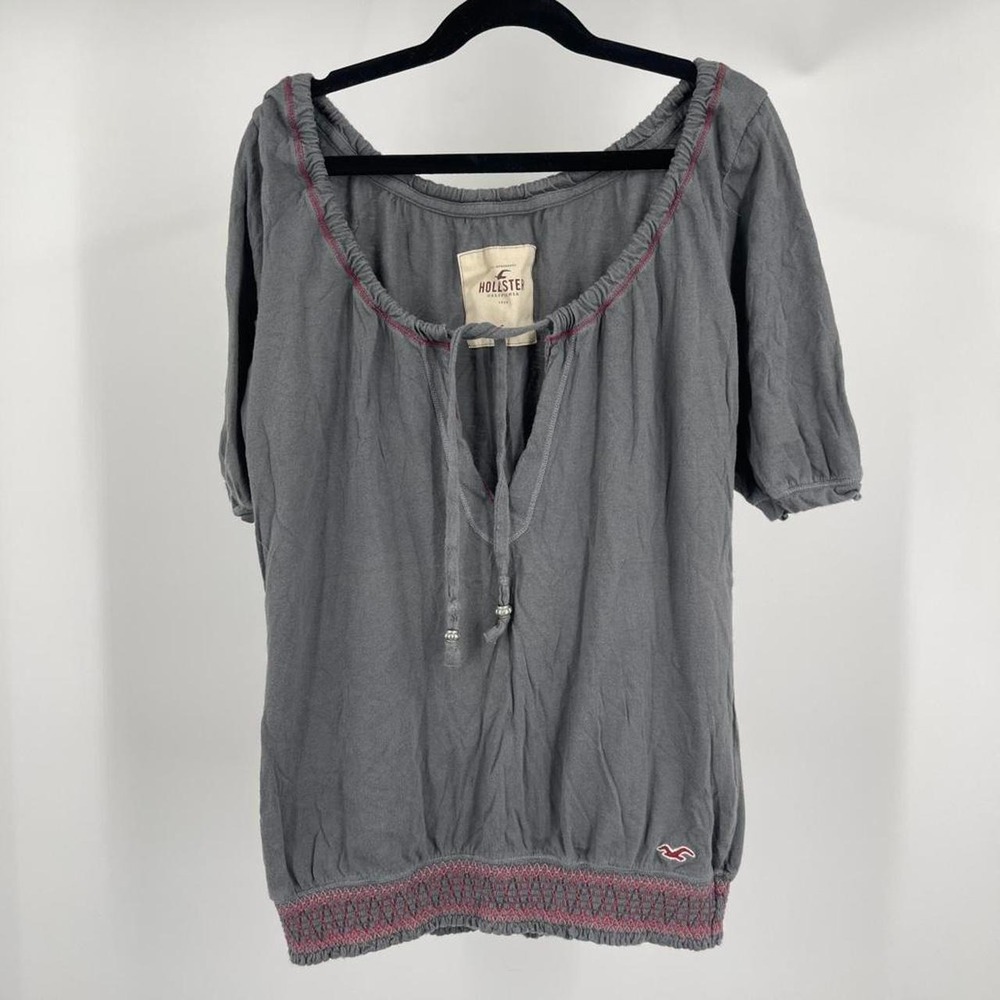 Y2K Hollister Embroidered Boho Top Prairie 2010s Tassel Small Rare Preppy Summer